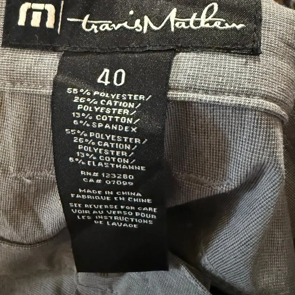 Travis Mathew Men's Performance Pants, Gray, Stretch Golf Casual, Men's Size 40